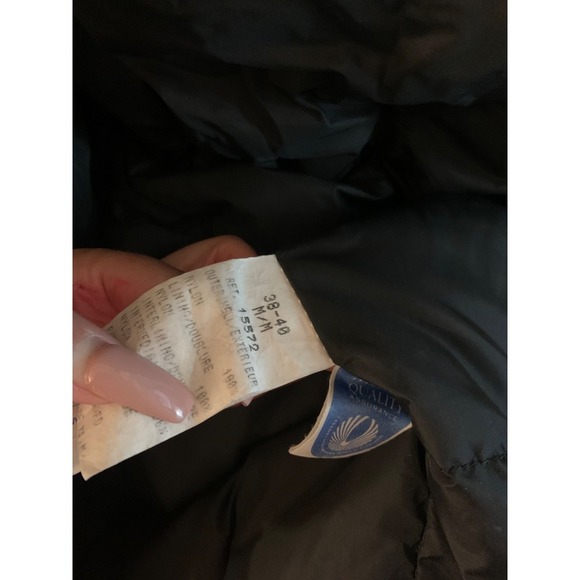 vintage men snow goose down filled parka coat size m in khaki green - Picture 9 of 16